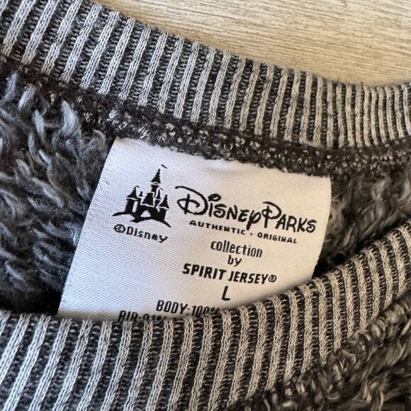 Disney Disneyland Spirit Jersey Fuzzy Sweater Adult L Gray Pullover Fleece - Picture 3 of 8